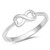 Infinity Love Knot Heart Promise Ring New .925 Sterling Silver Band Size 7