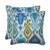 Pillow Perfect Indoor/Outdoor Paso Caribe 18.5" Throw Pillow (Set of 2), 18.5" x 18.5" x 5", Blue, 2 Piece