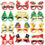 Dayify Christmas Party Glasses, 12Pcs Christmas Glitter Eyeglasses Frames Party Favors for Kids Adults, Christmas Glasses for Xmas Holiday Decorations