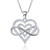 SFERT 925 Sterling Silver Double Heart Infinity Pendant Necklace