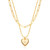 MEVECCO Gold Layered Heart Initial Necklace 18K Gold Filled A Alphabet Heart Pendant Necklace Dainty Initia Letter Necklace for Women Minimalist Personalized Jewelry Gift for Her