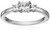 Amazon Collection Platinum-Plated Sterling Silver Infinite Elements Cubic Zirconia 1 cttw Princess 3 Stone Ring, Size 9