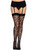 Leg Avenue Heart Pattern Fishnet Thigh Highs, One Size, Black