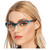 AQWANO Oversized Cat Eye Reading Glasses Women Blue Light Blocking, Filter UV Ray/Glare Computer Readers Fashion with Spring Hinge, Blue 1.25