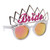 Sun-Staches Bride Sunglasses with Tiara Costume Accessory UV400 White Frames Pink Lenses, One Size Fits Most