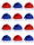 SATINIOR 12 Pieces Santa Hats Christmas Non Woven Fabric Hat for Holidays Xmas Party Supplies (Blue and Red, Small)