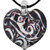 CHUVORA Hand Blown Glass Black White Filigree Heart Pendant Necklace for Women, 16-18 inches