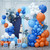 Blue Balloons Garland Kit, Blue Orange Balloon Arch Kit with White Balloons, Latex Balloons Party Balloons for Birthday Decorations Wedding Baby Shower Engagement Graduation Decorations Party Supplies