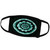 3dRose Aqua and teal green fantasy mandala flower on deep green... - Face Covers (fc_31759_1)