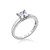 Amazon Collection Platinum-plated Sterling Silver Princess-Cut Solitaire Ring made with Infinite Elements Cubic Zirconia (3 cttw), Size 7