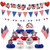 4th of July Decorations, American Flag Stars Hanging Swirls, July 4th USA Banner, Red White Blue decorations for Fouth of July Party Supplies Independence Day, Memorial Day, Veterans Day, Patriotic Party Decoration