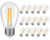 S14 Replacement LED Light Bulbs E26 Base Vintage LED Edison Filament Bulbs 2W Equivalent to 20W Warm White 2200k Outdoor String Light Bulbs Clear Plastic Shatterproof & Waterproof Led Bulbs (15Pack)