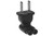Mizar 2 Prong Right Angle Plug Adapter, USA IEC 60320-C7 receptacle to NEMA 1-15P