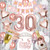 30th Birthday Decorations for Women, Rose Gold 30 Birthday Decorations for Her, 30th Birthday Sash, Crown, Happy Birthday Banner, Rosegold Balloons for Girls Women 30th Birthday Party Supplies