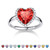 Bestyle 925 Sterling Silver Love Heart Cut Gemstone Shiny Cubic Zirconia Rings, Brilliant Created July Ruby CZ Birthstone Rings for Women Girls, Promise/Statement Ring Great Jewelry Gift