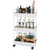 Buzowruil Rolling Storage Cart 3 Tier Organizer Mobile Shelving Unit Storage Rolling Utility Cart with Wheels for Kitchen Bathroom Laundry,White