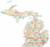 ConversationPrints Michigan Road MAP Glossy Poster Picture Photo State City County Detroit mi