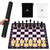 Prevision Chess Ecliptic Style Themed Tournament Chess Set,Weighted Chess Pieces,with 17" Roll Up Chess Board Mat,Travel Chess Set for Adults and Kids