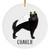 Purebred Schipperke Angel Wings Memorial Personalized Christmas Ornaments 2023 Circle White Ceramic Puppy Owner Gifts