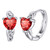 July Ruby Hoop Earrings Women Birthstone Jewelry Sterling Silver Cute Heart Earrings