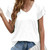 Ruffle Sleeve Tops for Women Short Sleeve V Neck T-Shirts Loose Casual tee top Flowy Blouse Shirts Top White
