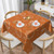 AGAYNA Fall Tablecloth Square 60x60 Inch White Pumpkins Burnt Orange Table Cloth,Stain Resistance Polyester Thanksgiving Day Harvest Table Covers for Kitchen Dining,Small Tablecloth for Party Picnic