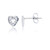 Sterling Silver Rhodium 7x7mm Open Heart with Polished Frame Stud Earring