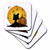 3dRose CST_19396_1 Black Cat with Pumpkins and Halloween Moon Soft Coasters, Set of 4