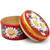 AEVVV Red Round Wooden Trinket Box with Lid for Jewelry - Decorative Wooden Box with Hand Painted Slavic Floral Design - Lacquer Engagement Ring Box Flowers