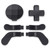 eXtremeRate 6 in 1 Metallic Black Magnetic Stainless Steel D-Pads Replacement Back Paddles for Xbox Elite V1/V2 Controller, Direction Keys Back Buttons for Xbox Elite & Elite Series 2 Controller