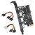 PCI-E to USB 3.0 4-Port Type C +3 Type A Expansion Card, PCI Express Expansion Card 4-Port Express Card Desktop with 15-pin SATA Power Connector, Suitable for Windows XP/Vista / 7/8/10 /Ubuntu