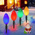 C9 Pathway Lights, 7Ft Outdoor Christmas Pathway Stake Lights with 4 Jumbo C9 Multicolor LED Bulbs, Connectable Outdoor Marker Lights for Xmas Walkway Driveway Lawn Decor