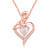CiNily Heart Opal Pendant Necklace for Women Silver Plated Rose Necklaces with Birthstone Zirconia Mothers Day Anniversary Birthday Necklaces for Wife Mom Girlfriend Jewelry Gifts for Her