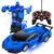 Ynybusi Transform Toys-Remote Control Car,Transform Car Robot Rc Car Deformation Toy for Kids Boys Girls,1:18 Scale Remote Control Transforming Car with One Button Transformation-Blue