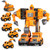 Transforming Robot Toys for 3 4 5 Year Old Boy Construction Vehicle 5 in 1 Transform Toys Action Figures Set Building STEM Car Toys for 4-6 Year old Boy Girl Birthday Christmas Stocking Stuffers Gift