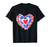 Tie dye Heart USA Flag Colors Blue, Red & white 4th Of July T-Shirt