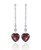 GUESS Jet Red Stone Heart Drop Charm Linear Earrings