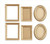 Melody Jane Dollhouse 6 Empty Gold Picture Painting Frames Miniature Accessory