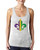 Threadrock Women's Mardi Gras Fleur De Lis Burnout Racerback Tank Top - Medium, White