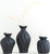 Black Irregular Ceramic Vase Set-3 Small Vases for Decor, Vases for Flowers, Decorative Vase for Pampas Grass, Rustic Small Vase for Shelf Decor, Dining Table, Bookshelf Decor, Modern Farmhouse Decor
