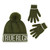 True Religion Beanie Hat and Touchscreen Glove Set, Cuffed Winter Knit Cap with Pom and Touch Screen Mittens, Olive, One Size