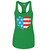 Haase Unlimited Distressed Heart American Flag - USA Proud Ladies Tank Top (Kelly Green, Medium)