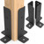 4 pcs Adjustable Deck Post Anchor Base Brackets Fit 1.5x1.5,2x2,2x4,4x4 Post,Wood Fence Pergola Post Base Brackets Kit,Heavy Duty Half Column Black Post Brackets Support Base Brackets for Deck Railing