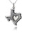Sterling Silver Heart of Texas Charm Pendant Necklace, 18" Chain
