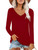 Elesomo Womens Cotton Tops Long Sleeve T-Shirt Solid V Neck Tee Shirts, Red XL Elesomo Womens Cotton Tops Long Sleeve T-Shirt Solid V Neck Tee Shirts, Red XL