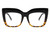 FEISEDY Square Oversized Reading Glasses Blue Light Blocking Reader Glasses Frame Eyewear Women B2627 Black-leopard 3.0x