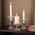 Glass Candlestick Holders for Pillar Candles Set of 3 Clear Taper Candle Holders for Table Centerpiece Candle Stands Decorative Candle Stick Holders for Wedding Party Dinner Holiday Decor Gifts
