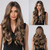BERON Brown Wig Long Wavy Wig Brown Wigs for Women Long Curly Wig Brown with Dark Roots Synthetic Hair Wave Wigs with Dark Roots Wig Cap Include