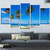 Designart 5 Piece Palms on Philippines Tropical Beach Modern Seascape Canvas Artwork, 60" x 32", Blue