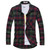OCHENTA Men's Casual Button-Down Shirts Plaid Flannel Shirt for Men Long Sleeve Western Tops T024 Green Red M